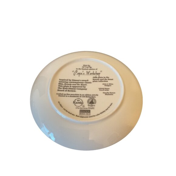 Disney Beauty & The Beast Limited Edition Plate - Papas Workshop - Numbered Coll - Picture 2 of 2